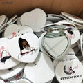 Wholesale Luxury Heart-Shaped Double-Sided Portable Cosmetic Mirror PU Leather Customizable Round Shape with Private Label