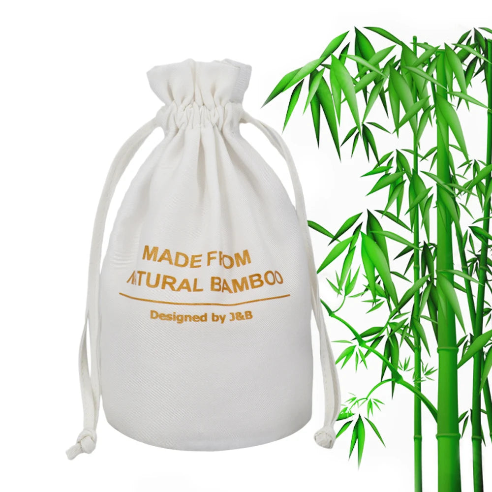 Bamboo Fiber Drawstring Pouch Bag Custom Printed Logo Natural Bamboo String Packaging Bag for Makeup Cosmetic
