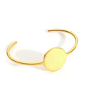 Trendy Simple Stainless Steel Thin Line Round Blank Disc Cuff Bracelet Rose Gold Plated Bangle Pulseiras Jewelry Wholesale
