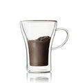 Custom Made Glass Water Drinking Cup Double Wall High Clear Glass Coffee Mugs with Handle for Office