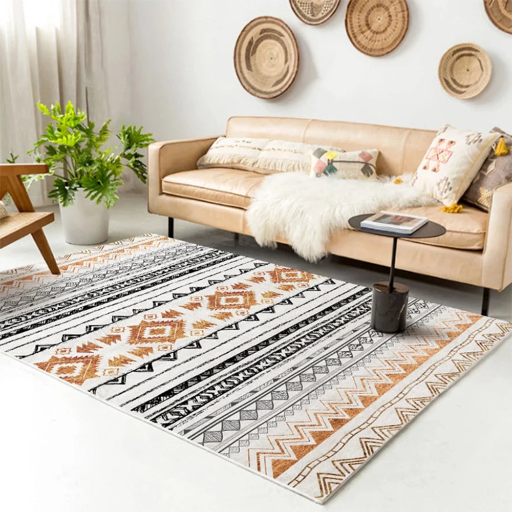 Hot Sale New Style Custom Machine Made Moroccan Carpets and Rugs Modern Anti-slip Polyester Floor Rugs for Living Room