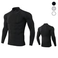 Men's Gym PRO Sports Knitted 220g Long Sleeve T-shirt Turtleneck Collar Autumn/Winter Fitness Running Stretch Speed Drying Solid