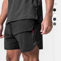 Mens Summer Breathable Lightweight Quick Dry Solid Color Running Fitness Sports Gym Training 7 Inch Leisure Shorts 100%