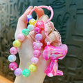 Colorful Beaded Keychain Cute Cartoon Dog Charm for Women Girls Colorful Charm
