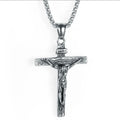 Wholesale Vintage Mary Cross Stainless Steel Jesus Pendant Jewelry Necklace for Men Small