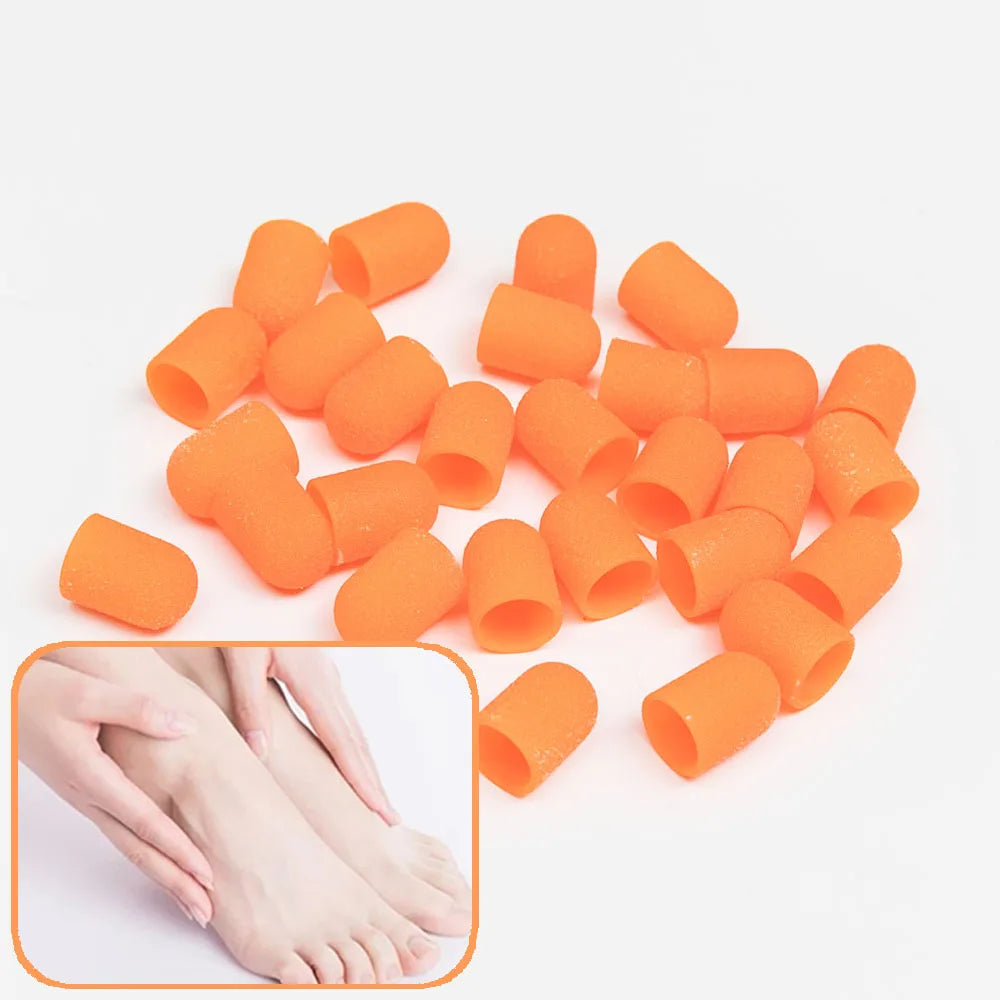 Polished Plastic Sanding Cap 80 Grit Bit Abrasive Removing Cutter Feet Tools Sanding Caps Pedicure for Podiatry
