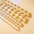 Wholesale Luxury Stainless Steel Statement Jewelry 18K Gold Plated Love Heart Accessory Chain Chokers Necklace and Bracelet Set