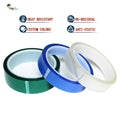 2- High-temp Green Clear Transparent Blue Color Low Static Anti Static ESD Polyester PET Film Silicone Glue Self Adhesive Tape