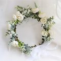 Floral Christmas Wreath Decoration Hair Accessories Holiday Garland Bride Corolla Wedding Headpiece Rose Hairband Headwear