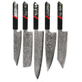 5 Pcs Kitchen Knife Set with Honey Comb Aluminum Mesh and Resin Handle
