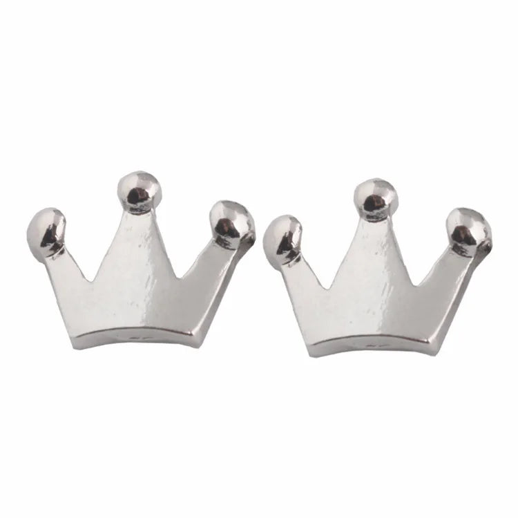 925 Silver Brushed Crown Earrings Fresh Fashion Cute Joker Japanese and Korean Wind Sweet Cute Anti-allergy
