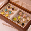 HOVANCI Stainless Steel Multi Color Retro Earrings French Non Tarnish Minimalist Hypoallergenic Earring