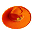 25 Colors New Women Fashion Chic Big long Wide Brim Fedora Hat flat brim hats With Heart crownTop