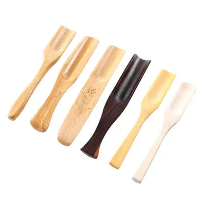 Cheap Tea Spoon Creative Bamboo Ebony Tea Shovel Ceremony  Set Accessories Bamboo Tea Scoop