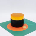 1.7oz 50g Black Cream Jar Glass Cosmetic with Shiny Gold Top