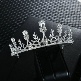 QS Multi-style Bridal Tiara Baroque Crystal Rhinestone Alloy Crown Wedding Hair Accessories 9 Designs Gold/Silver Plated Claw