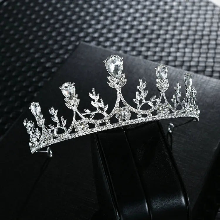 QS Multi-style Bridal Tiara Baroque Crystal Rhinestone Alloy Crown Wedding Hair Accessories 9 Designs Gold/Silver Plated Claw