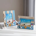 Nautical Sailboat Photo Frame HYH04 Mediterranean Style Handmade Eco-Friendly Wooden Desktop Ornament for Birthday Gift