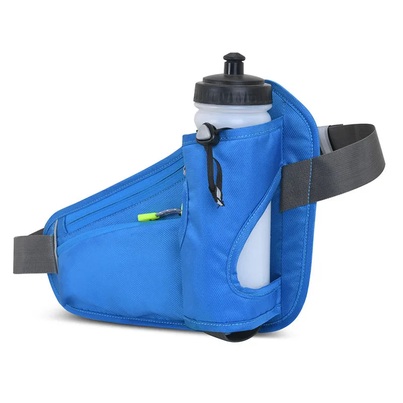 Custom Logo Nylon Sport Fanny Pack Waterproof Hiking Cycling Running Waist Bag with Water Bottle Holder