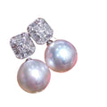 E2249 9-10mm DIY Natural Freshwater Pearl Charm Earrings Mounting Accessory 925 Sterling Silver Gold Plated  Jewelry for Women