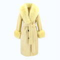 QIUCHEN QC21157 Vintage Breathable Fashion Winter Warm Lamb Wool Jacket Womens Luxury Fox Fur Genuine Shearing Coat