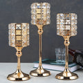 Crystal Candle Holder European Gold Candle Cup Wedding Metal Single Candle Holder Home Living Room Metal Decoration