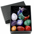 Natural Stone Natural Multicolored Crystal Gravel Stone Gift Box Set With Moon and Star Pendant Combination Outfit