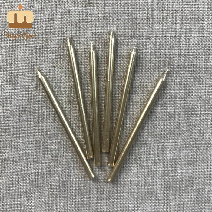 Best Coloured Paraffin Wax Happy Birthday Cake Party Metallic Gold Silver Taper Candles
