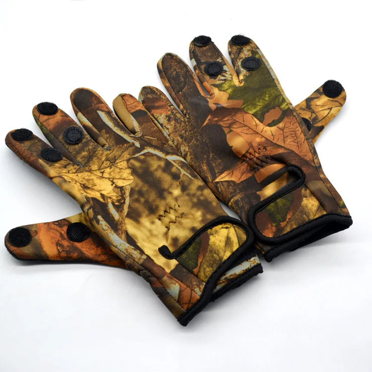 Hosework Neoprene Protect Fishing Gloves Breathable Leather Warm Fitness Fishing Work Gloves