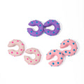 J&D Jewelry Eco-friendly Rubber Coating Oil Dripping Light Pink Enamel CC Resin Cuff  Earring Ear Clip