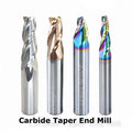 Customizable Coated Carbide Taper End Mill OEM CNC Cutter 0.5-15 Degree 1-6 8 12 16 HRC55 Metal Router Bit Engraving Machine