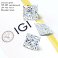 1.5CT 2CT 1CT IGI Certified Princess Cut Wholesale Starsgem CVD HPHT Diamond DEF VS VVS Special Discount Price Lab Grown Diamond