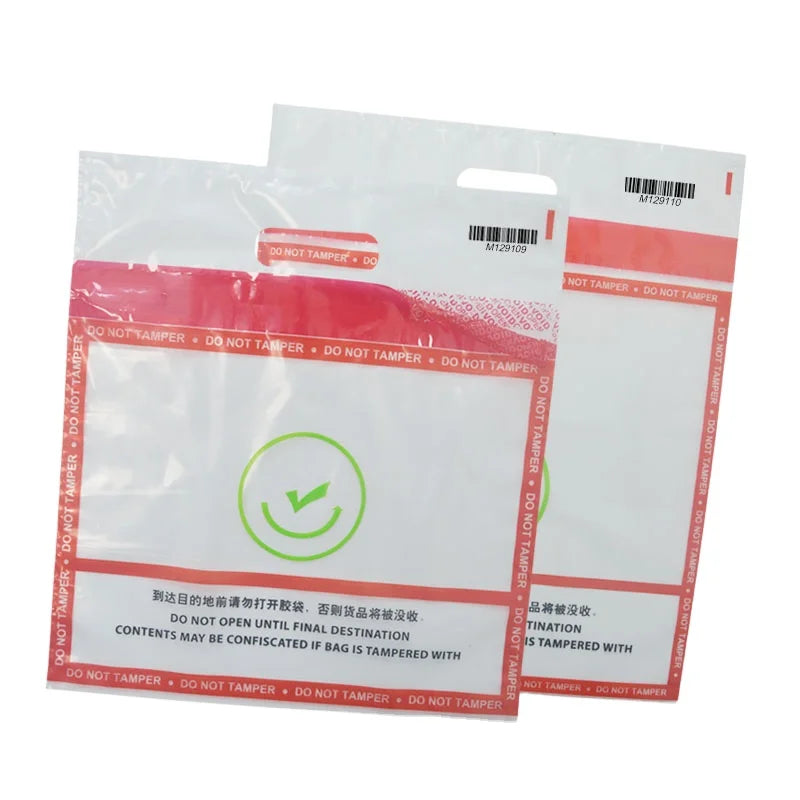 Heavy-Duty Security Bags with Unique Serial Numbers and Handle for Bank Deposits Shopping Features Clear Pocket in Packaging