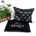 Custom Printed Satin Zip Bag Soft Silky Satin Hair Dust Pouch Bags Wig Storage Zipper Satin Bag With Logo for Hair Bundles