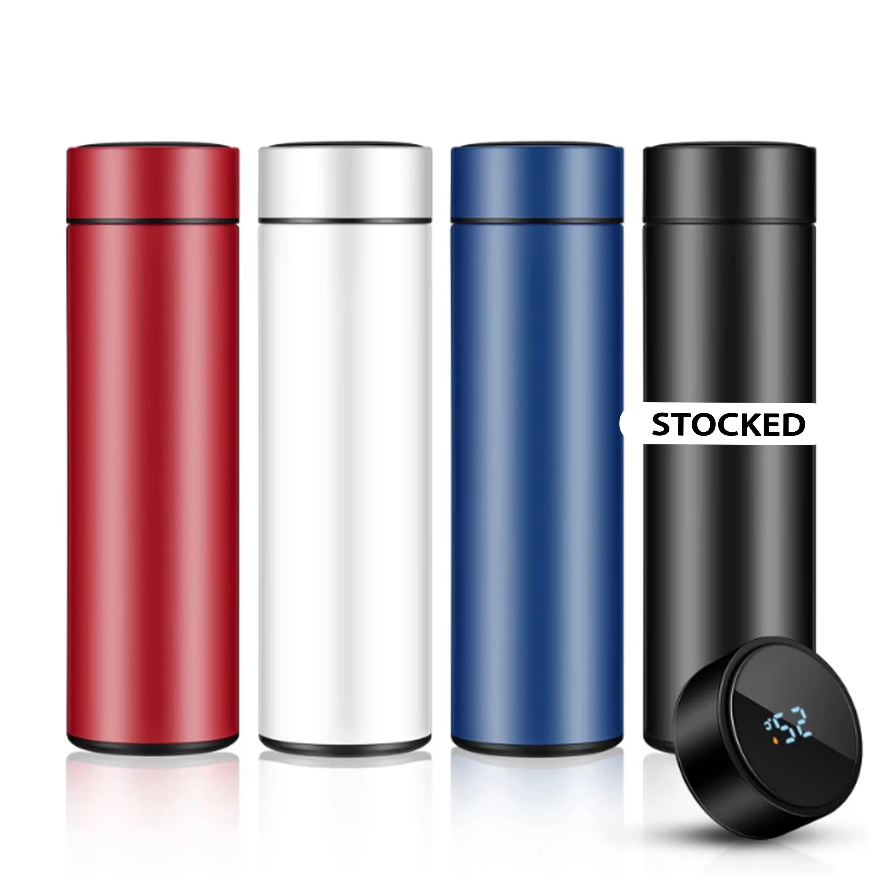 Stock Double-wall Thermos Bottle Stainless Steel Outdoor Sports LED Smart Smart Water Bottle with a Reminder to Drink Water