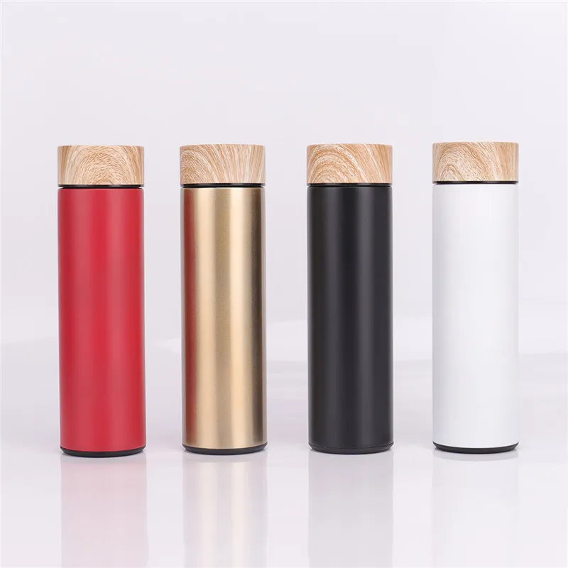 FX Factory's New Style 500ml Double-Wall Sports Water Bottle with Wooden Figure Free Custom Logo for Boiling Water Gift