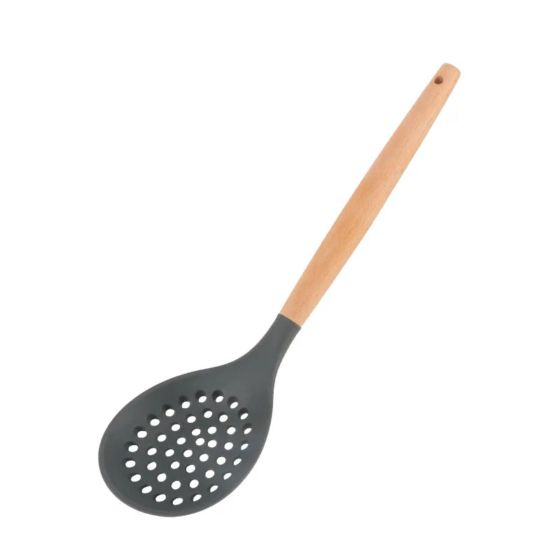 Kitchenware Cooking Tools Kitchen Strainer Non-stick Silicone Wooden Handle Colander