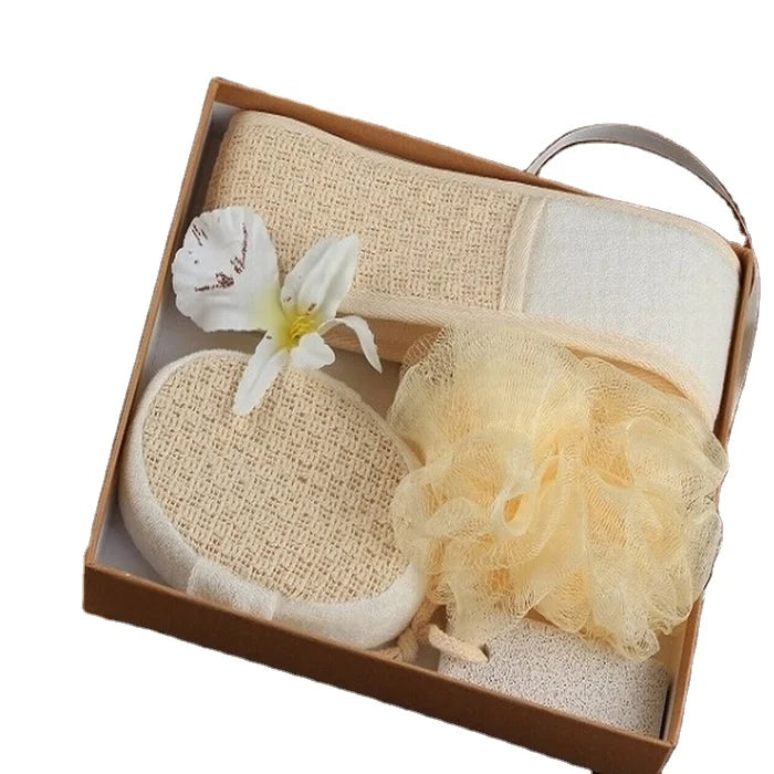 Natural Hemp Exfoliating  Loofah Sponge Stone  Bath Sets