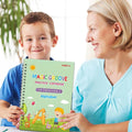 Magic Reusable Writing Workbook Set for Preschoolers Aged 3-8 Years Old Calligraphy 13*19CM 4 Cardboard Books Spiral Binding