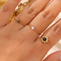 INS Trending Gold Plated Non Tarnish Stainless Steel Jewelry Mini Zircon Tiny Ring Adjustable Rings for Women