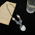 TongLing Handmade Resin Necklace Black White Acrylic Fashion Jewelry Pendants Necklaces for Daily Wearing