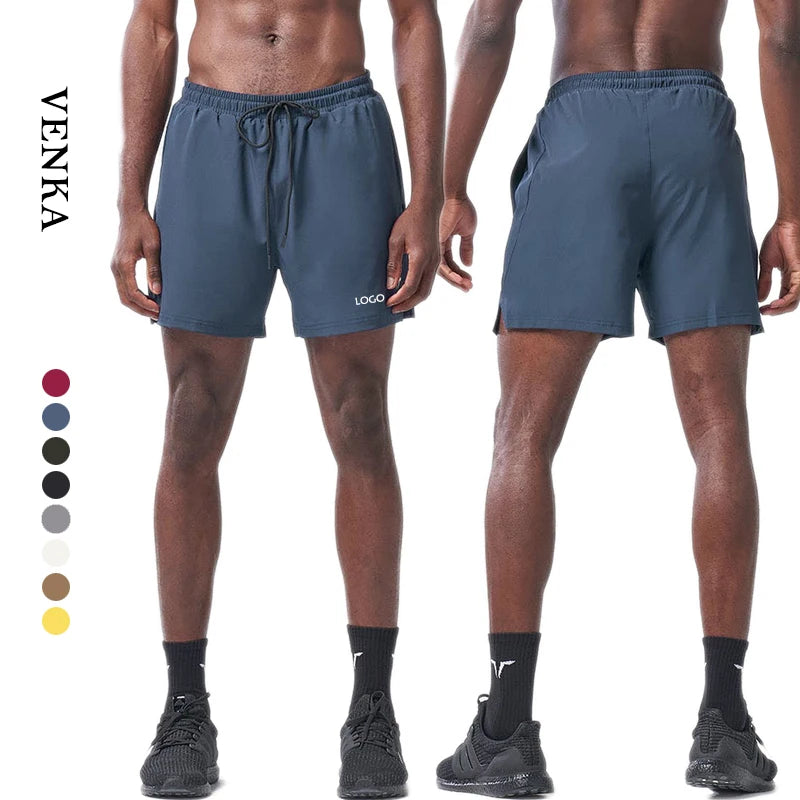 Plus Size Quick Dry Running Sweatpants Jogger Gym Fitness Beach Short Pants Drawstring Design With Pockets Men's Workout Shorts