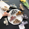 Fashion Korean Acetate Tortoise Leopard Print Hair Claw Non Slip Hair Clips Retro 9.5cm Large Shark Claw Clip for Girl Women