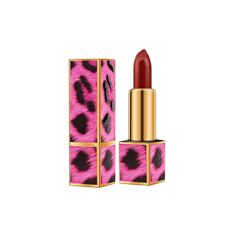 TikTok Recommended Waterproof Leopard Print Suit Lipstick Long-lasting Moisturizing Non-Fading Factory-Sold Genuine Product