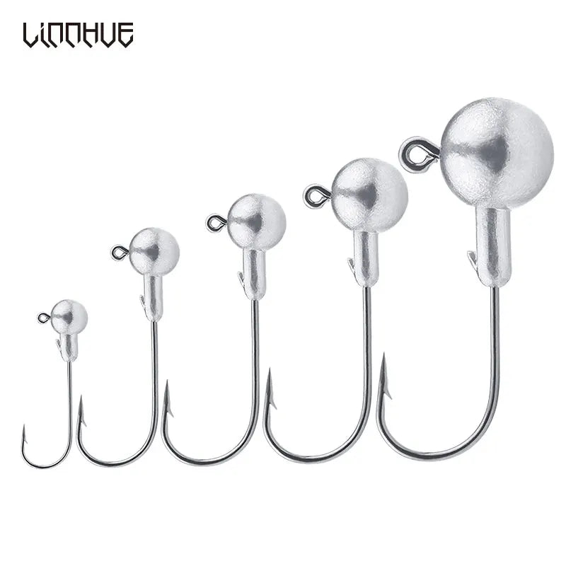 CHILENT Lead Head Hook 10pcs/bag 16g 18g 20g 22g Soft Bait Hook High Carbon Lead Hook Squid Pike Jig Fishing Tackle Accessories