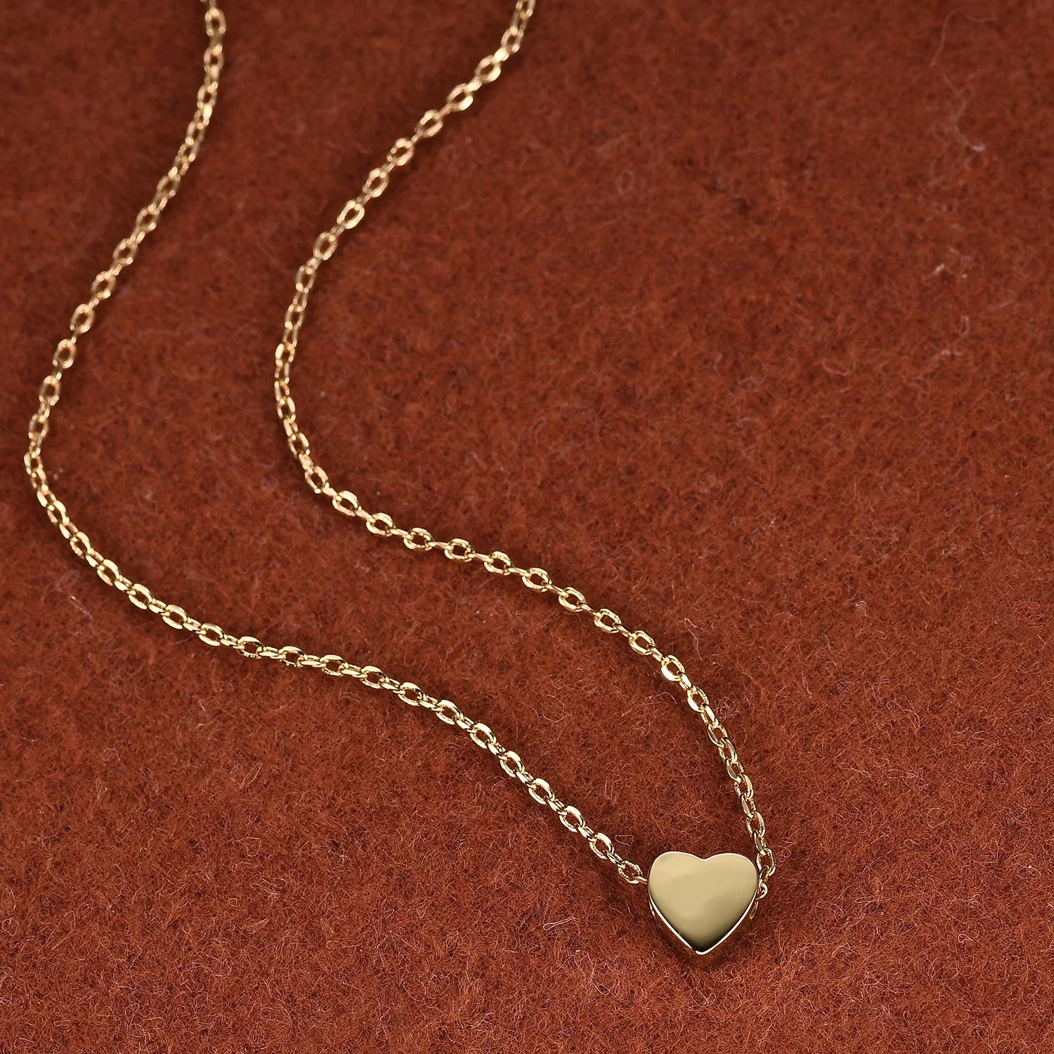 Abiding Shield Plating Tech Tarnish Resistant Yellow White Gold Plated New 2025 Jewelry Heartshaped Silver Necklace