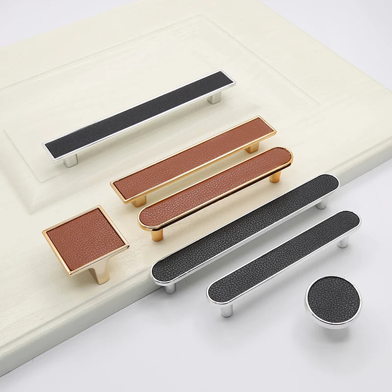 New Arrival French Simple Leather Handle Durable and Comfortable Classic Style for Cabinet Door Handles Box Handles