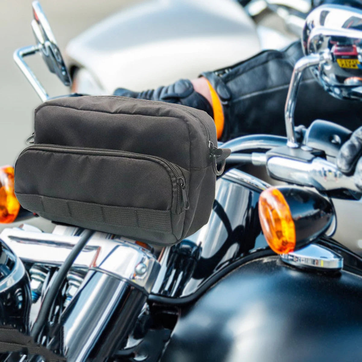 Universal Motorcycle Bag Black Oxford Tool Bar Bag for Bike Bicycle ATV Motorcycle Handlebar Bag