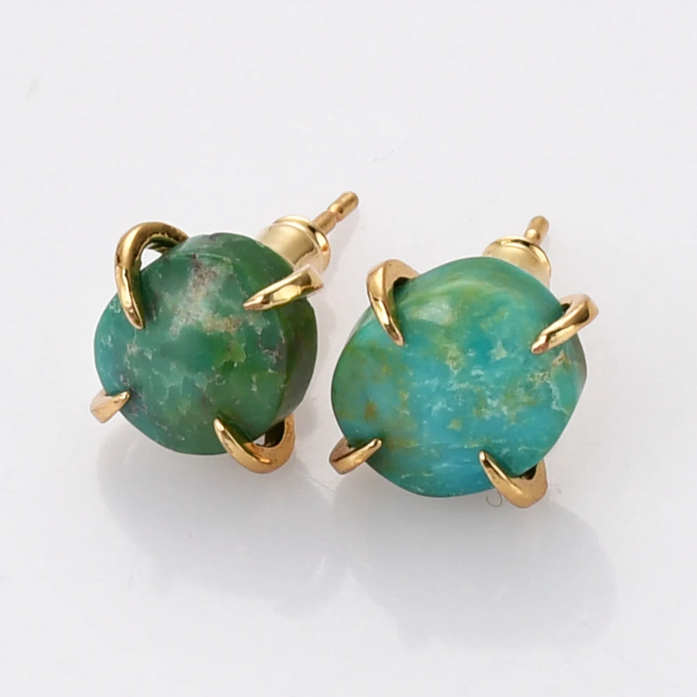 ZG0484 Unique Claw Setting Natural Turquoise Fashion Jewelry Earrings T