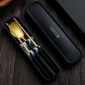 Reusable Hot Sells Fork Spoon and Chopsticks Cutlery Set with Portable Box